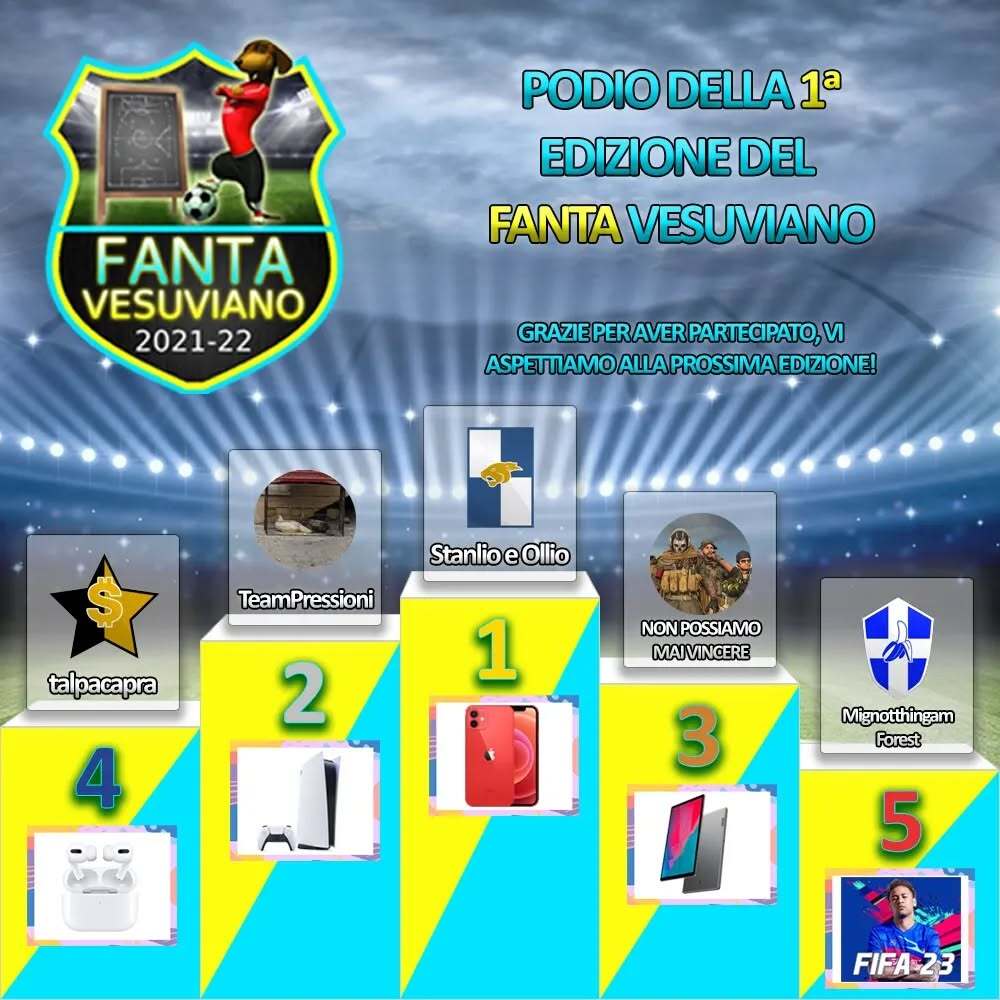Podio finale I Edizione FantaSUM