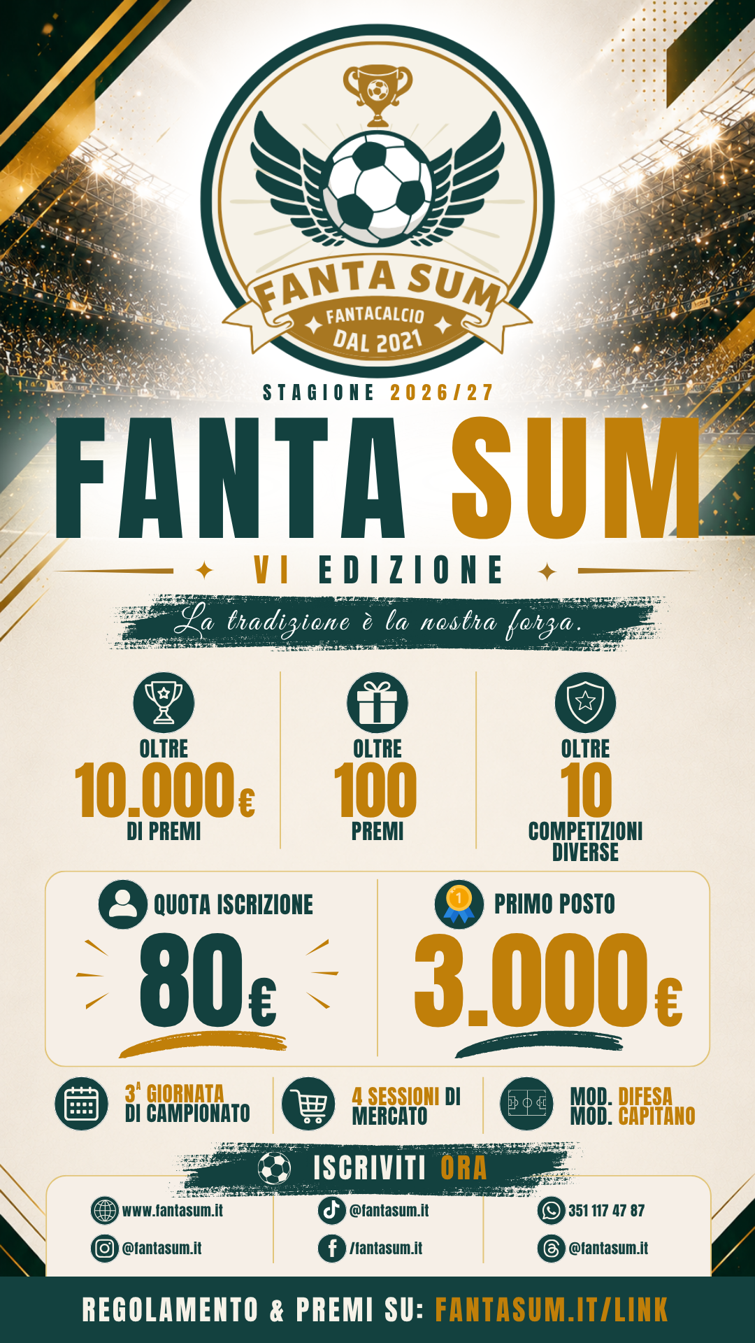 6 Edizione FantaSUM 2026/27
